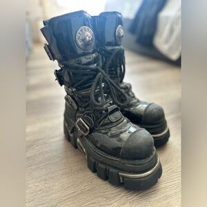 New rock gothic boots steel toe/ platform
